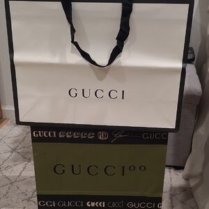 Gucci Black and White Bag with Green Box